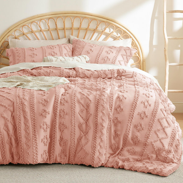 2024 Simply Shabby Chic Queen Quilt Comforter & Shams Pink Paisley Ruffled Ashwell